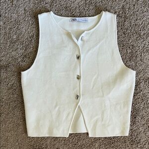 Zara button down tank